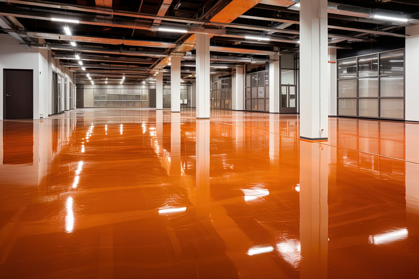 commercial space with epoxy floor coating
